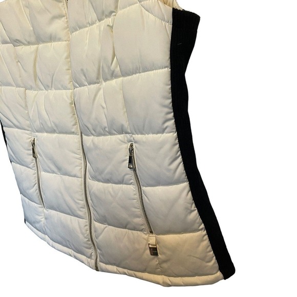 Calvin Klein Womens Ivory & Black Quilted Stretch Sides Puffer Vest Small NWOT - Picture 10 of 12